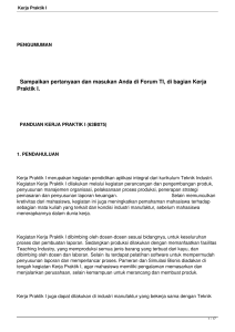 Kerja Praktik I - Teknik Industri Universitas Surabaya