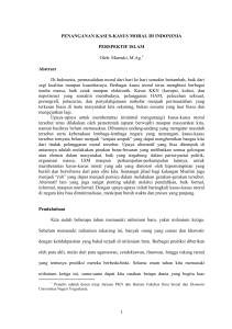 6. Penanganan Kasus-kasus Moral di Indonesia Perspektif Islam
