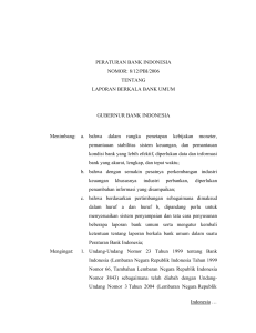 PERATURAN BANK INDONESIA NOMOR: 8/12/PBI/2006