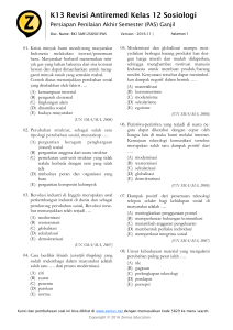 K13 Revisi Antiremed Kelas 12 Sosiologi