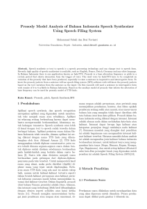 Prosody Model Analysis of Bahasa Indonesia Speech Synthesizer