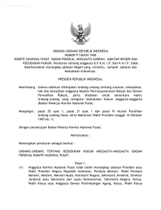 undang-undang republik indonesia nomor 9 tahun 1948 komite