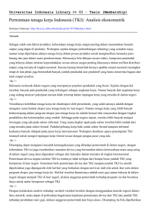Permintaan tenaga kerja Indonesia (TKI): Analisis ekonometrik