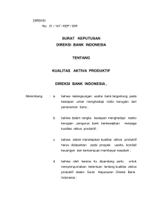 surat keputusan direksi bank indonesia tentang kualitas aktiva