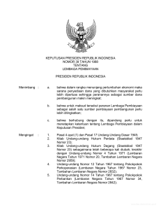 KEPUTUSAN PRESIDEN REPUBLIK INDONESIA NOMOR 39