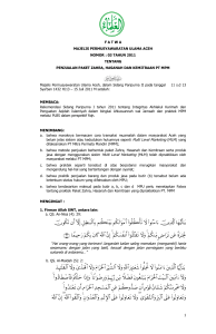 Fatwa MPU Aceh Nomor 3 Tahun 2011 tentang Penjualan Paket