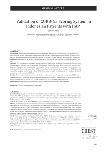 Validation of CURB-65 Scoring System in Indonesian Patients with