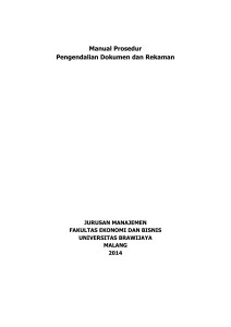 Manual Prosedur Pengendalian Dokumen dan Rekaman