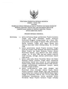 peraturan pemerintah republik indonesia nomor 1 tahun 1951