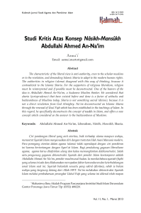 Studi Kritis Atas Konsep Nāsikh-Mansūkh Abdullahi Ahmed An