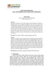 pengaruh politik dalam pembentukan hukum di indonesia