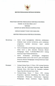 peraturan menteri perdagangan republik indonesia nomor