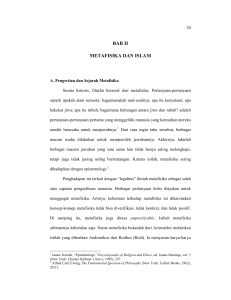 bab ii metafisika dan islam - Digilib UIN Sunan Ampel Surabaya