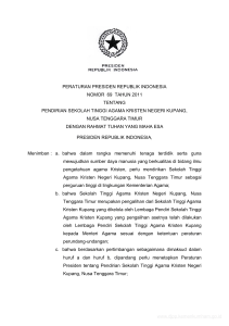peraturan presiden republik indonesia nomor 69 tahun 2011