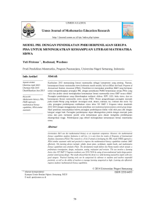 Unnes Journal of Mathematics Education Research MODEL PBL