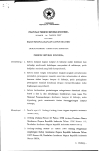 peraturan presiden republik indonesia nomor 14 tahun 2007