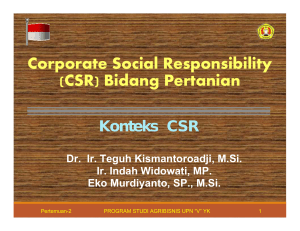 Corporate Social Responsibility (CSR) Bidang