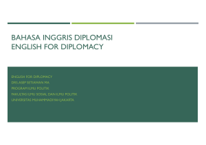 bahasa inggris diplomasi english for diplomacy