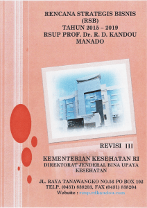 RSUP. Prof. Dr. R.D. Kandou Manado Rencana Strategis 2015