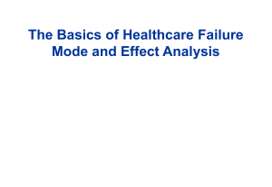 The Basics of Healthcare Failure Mode and Effect Analysis