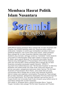 Membaca Hasrat Politik Islam Nusantara