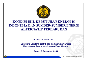 kondisi riil kebutuhan energi di indonesia dan