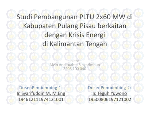 Studi Pembangunan PLTU 2 x 60 MW di Kabupaten