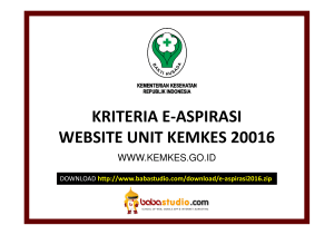KRITERIA E-ASPIRASI WEBSITE UNIT KEMKES 20016