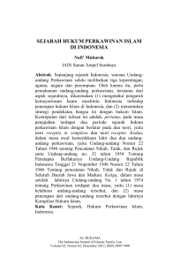 sejarah hukum perkawinan islam di indonesia