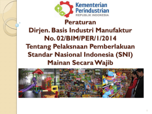 materi SNI mainan anak - Badan Standardisasi Nasional