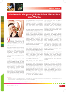 Multivitamin Mengurangi Risiko Infark Miokardium pada Wanita