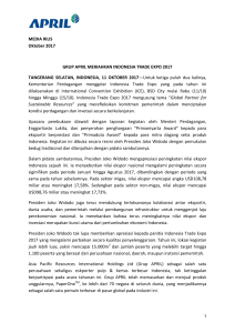 Grup APRIL Meriahkan Indonesia Trade Expo 2017