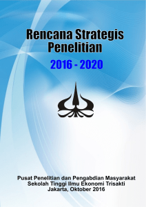 Rencana Strategis Penelitian 2016