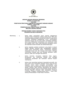 undang-undang republik indonesia nomor 15 tahun 2003