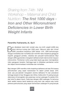 The first 1000 days - Iron and Other Micronutrient Deficienci