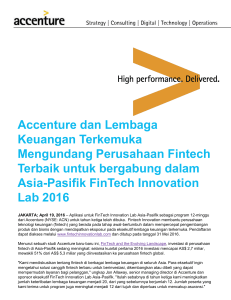 Accenture APAC Pendaftaran Fintech Innovation Lab 2015