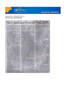 Investor Daily – 18/01/2017, Hal. 23 Aset Asuransi Syariah