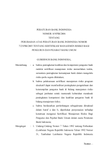 peraturan bank indonesia nomor: 8/9/pbi/2006 tentang