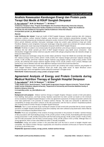 Analisis Kesesuaian Kandungan Energi dan Protein