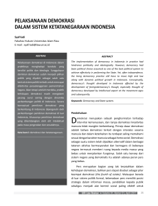 pelaksanaan demokrasi dalam sistem ketatanegaraan indonesia