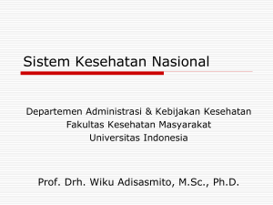 Sistem Kesehatan Nasional - Manajemen Informasi Kesehatan 1