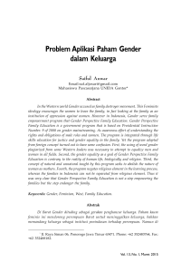Problem Aplikasi Paham Gender dalam Keluarga
