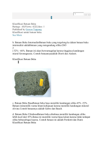 1 Published by Gerson Tappang Klasifikasi untuk batuan