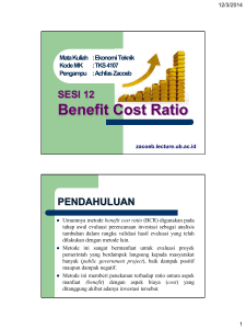 12 Benefit Cost Ratio