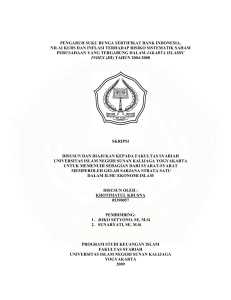 pengaruh suku bunga sertifikat bank indonesia, nilai kurs dan inflasi