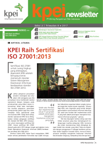 kPei Raih sertifikasi isO 27001:2013