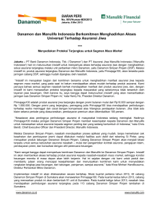 SIARAN PERS Danamon dan Manulife Indonesia Berkomitmen