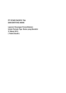 Laporan Keuangan PT Star Pacific Tbk per 31 Maret 2013