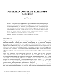 PENERAPAN CONSTRINE TABLE PADA DATABASE