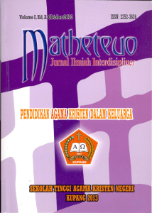Jurnal Matheteuo Vol. I Ed. 3 Oktober 2013